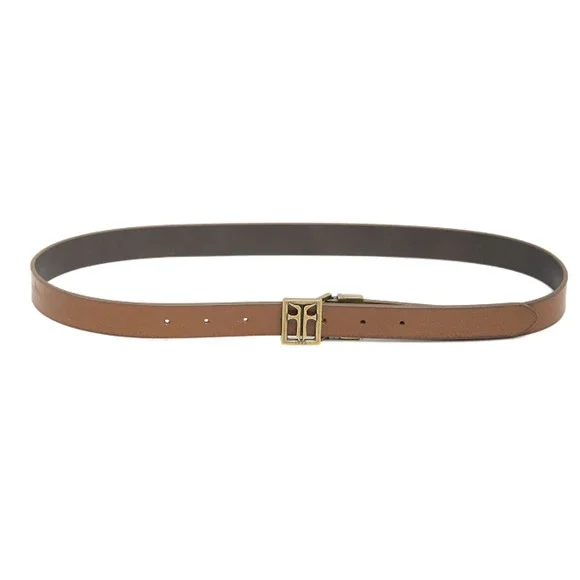 NWT! Frye REVERSIBLE Leather Belt Bronze Gold Buckle Tan Gray Size LARGE 36" - Picture 3 of 8